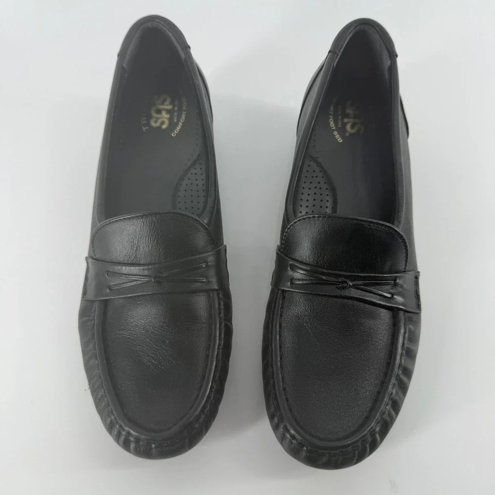 SAS Women's 8.5 N Shoes‎ Easier Dress Tripad Comfort Black Leather Loafer Flats